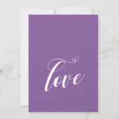 Happily Ever After Hearts Script Paarse Ontvangst Kaart (Achterkant)