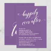 Happily Ever After Hearts Script Paarse Ontvangst Kaart (Voorkant / Achterkant)