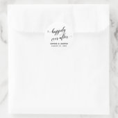Happily Ever After Hearts-script zwart-wit Ronde Sticker (Tas)