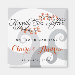 Happily Ever After Hibiscus Swirl Tropische Bruilo Magneet