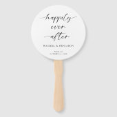 Happily Ever After Huwelijk Minimal QR Code Foto Handwaaier (Voorkant)