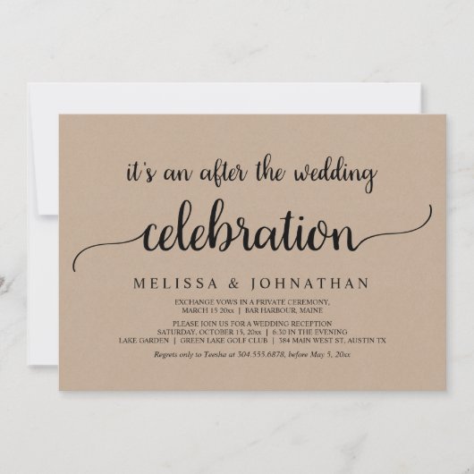 Happily Ever After Huwelijks Elopement Feest Kaart (Voorkant)