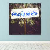 Happily Ever After Huwelijksdecoratie Canvas Afdruk (Insitu (Houten vloer))