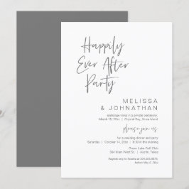 Happily Ever After, Huwelijksvlucht Feest Uitnodig Kaart