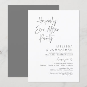 Happily Ever After, Huwelijksvlucht Feest Uitnodig Kaart