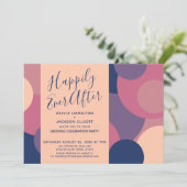 Happily Ever After Kleurrijke Cirkels Ontvangst On Kaart (Staand voorkant)