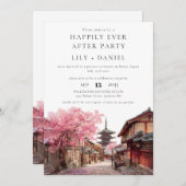 Happily Ever After Kyoto Japan Wedding Kaart (Voorkant / Achterkant)