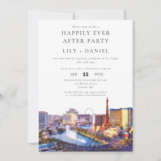 Happily Ever After Las Vegas Wedding Kaart (Voorkant)