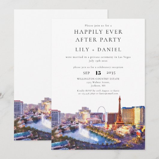 Happily Ever After Las Vegas Wedding Kaart (Voorkant / Achterkant)