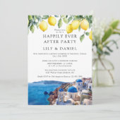 Happily Ever After Lemons Santorini Greece Wedding Kaart (Staand voorkant)