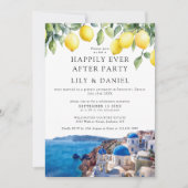 Happily Ever After Lemons Santorini Photo Wedding Kaart (Voorkant)