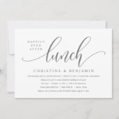 Happily Ever After Lunch Elopement, Modern Script  Kaart (Voorkant)