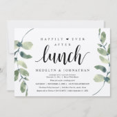 Happily Ever After Lunch, Greenery Rustic Wedding  Kaart (Voorkant)