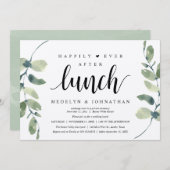Happily Ever After Lunch, Greenery Rustic Wedding  Kaart (Voorkant / Achterkant)