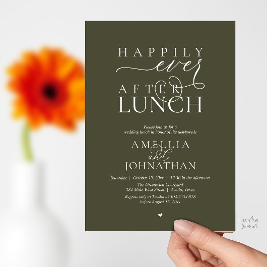 Happily Ever After Lunch Modern Wedding Elopement Kaart