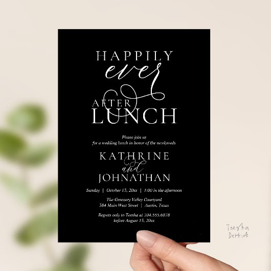 Happily Ever After Lunch Post Wedding Elopement Kaart