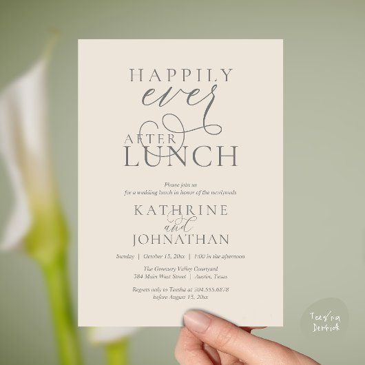 Happily Ever After Lunch Post Wedding Elopement Kaart