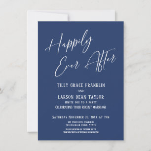 Happily Ever After Marine Elegante Trouwpartij Kaart