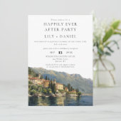 Happily Ever After Meer van Como Italië Trouwen Kaart (Staand voorkant)
