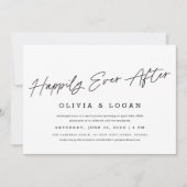 Happily Ever After Modern Script Wedding Elopement Kaart (Voorkant)