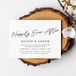 Happily Ever After Modern Script Wedding Elopement Kaart