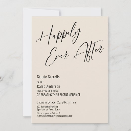 Happily Ever After Moderne Elegante Crème Kaart (Voorkant)