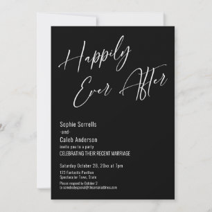 Happily Ever After Moderne Elegante Zwart Kaart
