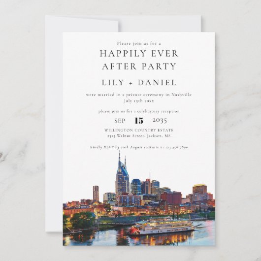 Happily Ever After Nashville Wedding Kaart (Voorkant)