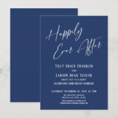 Happily Ever After Navy Elegante Trouwpartij Kaart (Voorkant / Achterkant)