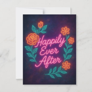 Happily Ever After – Neon  etherische gloed Briefkaart