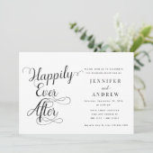 Happily Ever After | Ontvangst bruiloft uitnodigin Kaart (Staand voorkant)