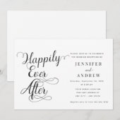 Happily Ever After | Ontvangst bruiloft uitnodigin Kaart (Voorkant / Achterkant)