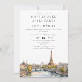 Happily Ever After Parijs Frankrijk Foto Bruiloft Kaart (Voorkant)