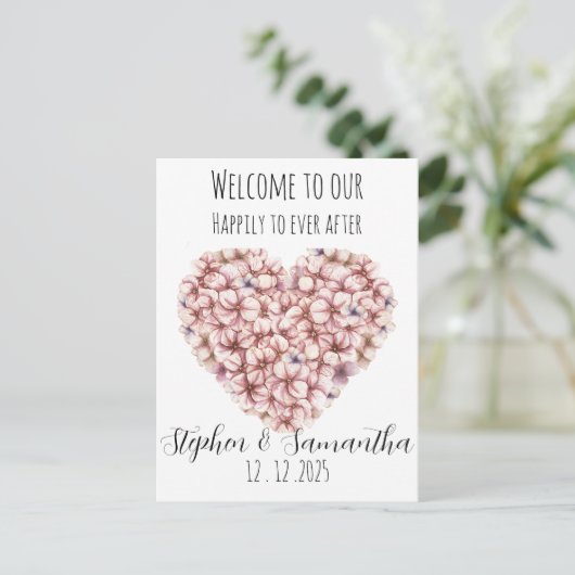 Happily Ever After Party 3D flowers wedding Uitnodiging Briefkaart (Staand voorkant)