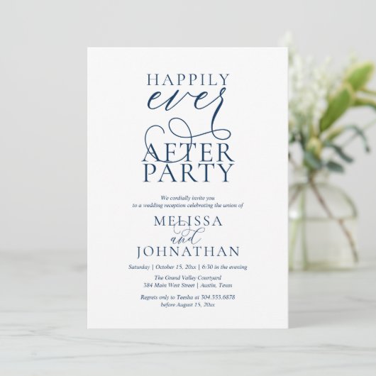 Happily Ever After Party, Classy Wedding Reception Kaart (Staand voorkant)