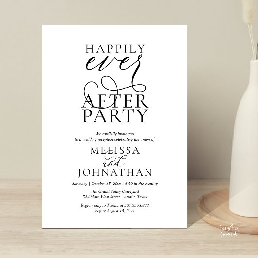 Happily Ever After Party, Classy Wedding Reception Kaart