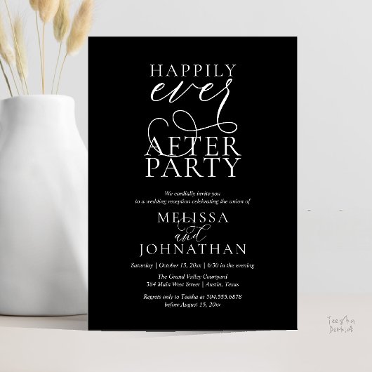 Happily Ever After Party, Classy Wedding Reception Kaart