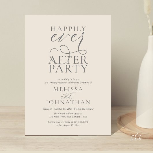 Happily Ever After Party, Classy Wedding Reception Kaart