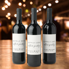 Happily Ever After Party Crème Trouwreceptie Wijn Etiket