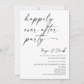 Happily Ever After Party Minimal Wedding Reception Kaart (Voorkant)