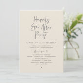 Happily Ever After Party, Modern Wedding Dinner Kaart (Staand voorkant)