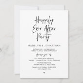 Happily Ever After Party, Modern Wedding Dinner Kaart (Voorkant)