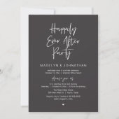 Happily Ever After Party, Modern Wedding Dinner Kaart (Voorkant)