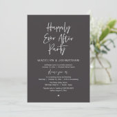 Happily Ever After Party, Modern Wedding Dinner Kaart (Staand voorkant)