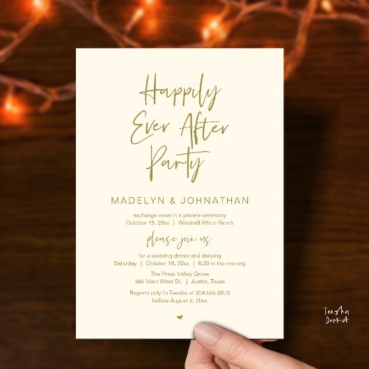 Happily Ever After Party, Modern Wedding Dinner Kaart