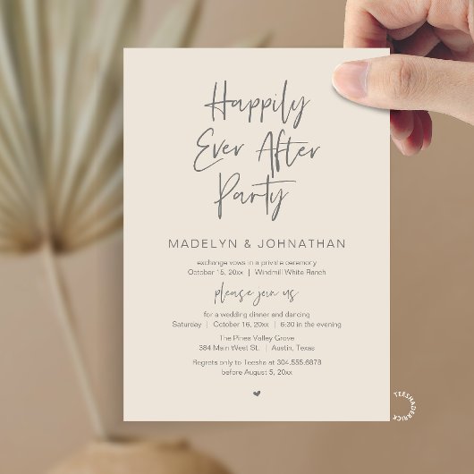 Happily Ever After Party, Modern Wedding Dinner Kaart