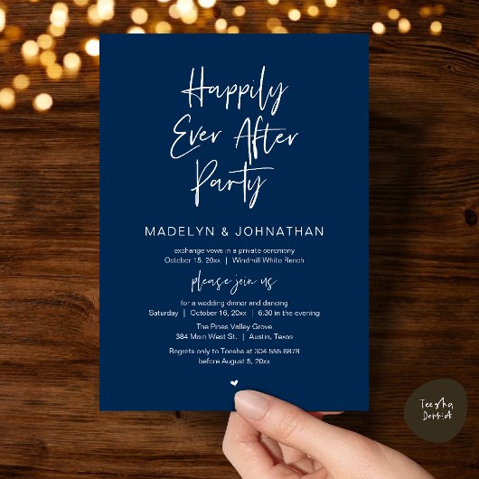Happily Ever After Party, Modern Wedding Dinner Kaart