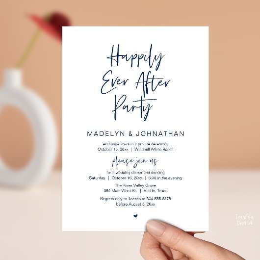 Happily Ever After Party, Modern Wedding Dinner Kaart