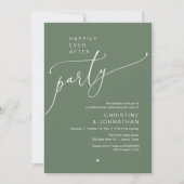 "Happily Ever After Party" Modern Wedding Dinner Kaart (Voorkant)