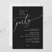 "Happily Ever After Party" Modern Wedding Dinner Kaart (Voorkant)